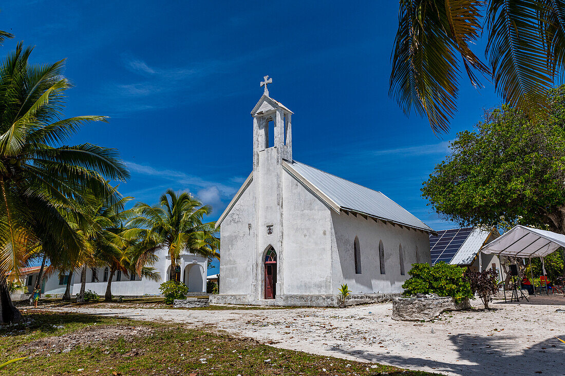 Alte christliche Kirche, Amaru, Tuamotu Inseln, Französisch-Polynesien, Südpazifik, Pazifik