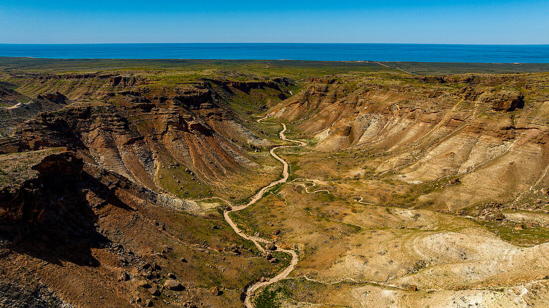 Aerial of Cape Range National Park, Exmouth, Western Australia, Australia, Pacific