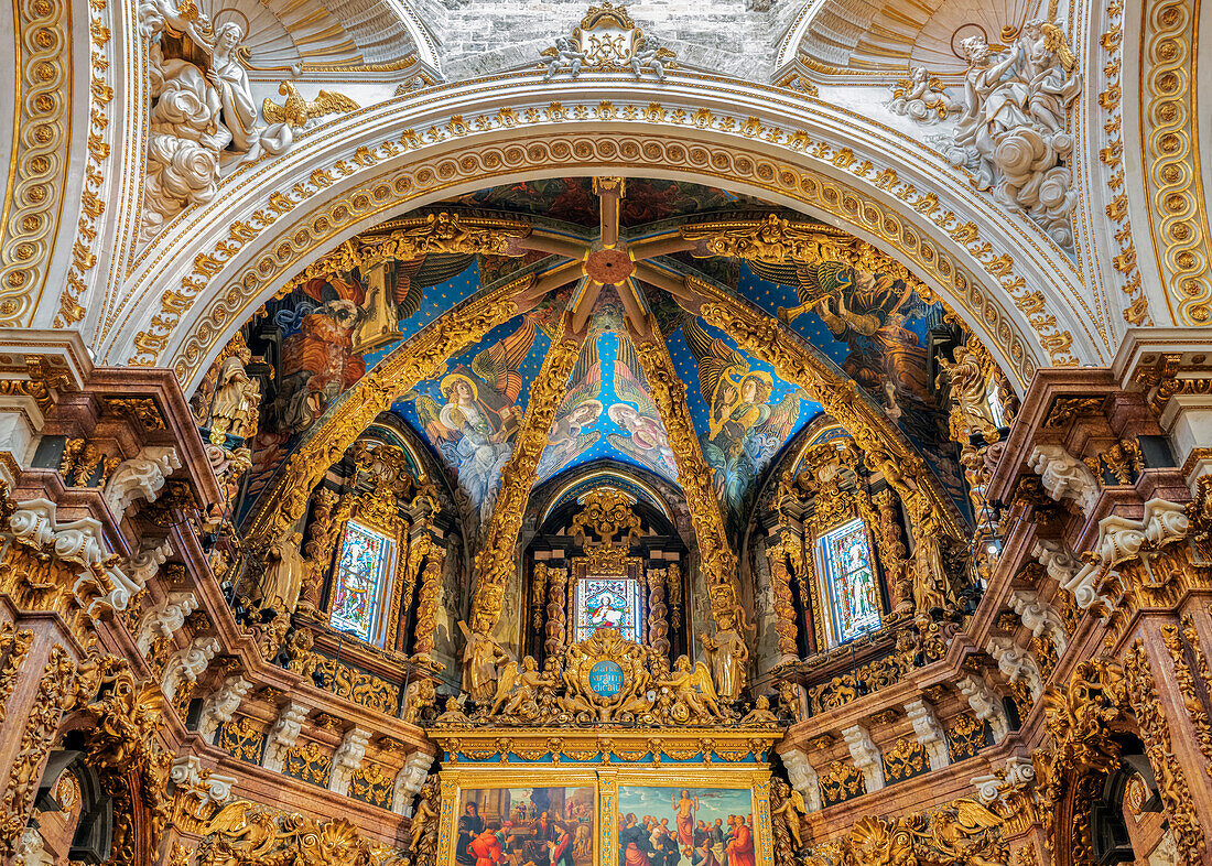Innenraum der Kathedrale von Valencia, Valencia, Spanien, Europa