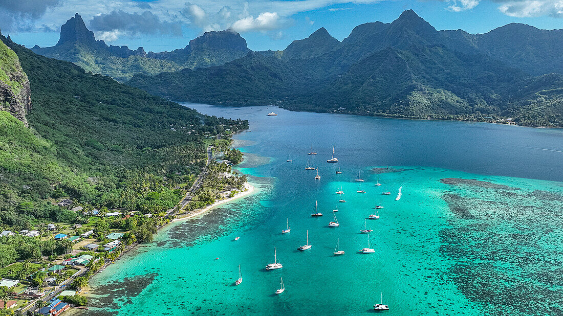 Die Lagune von Moorea (Mo'orea), Gesellschaftsinseln, Französisch-Polynesien, Südpazifik, Pazifik