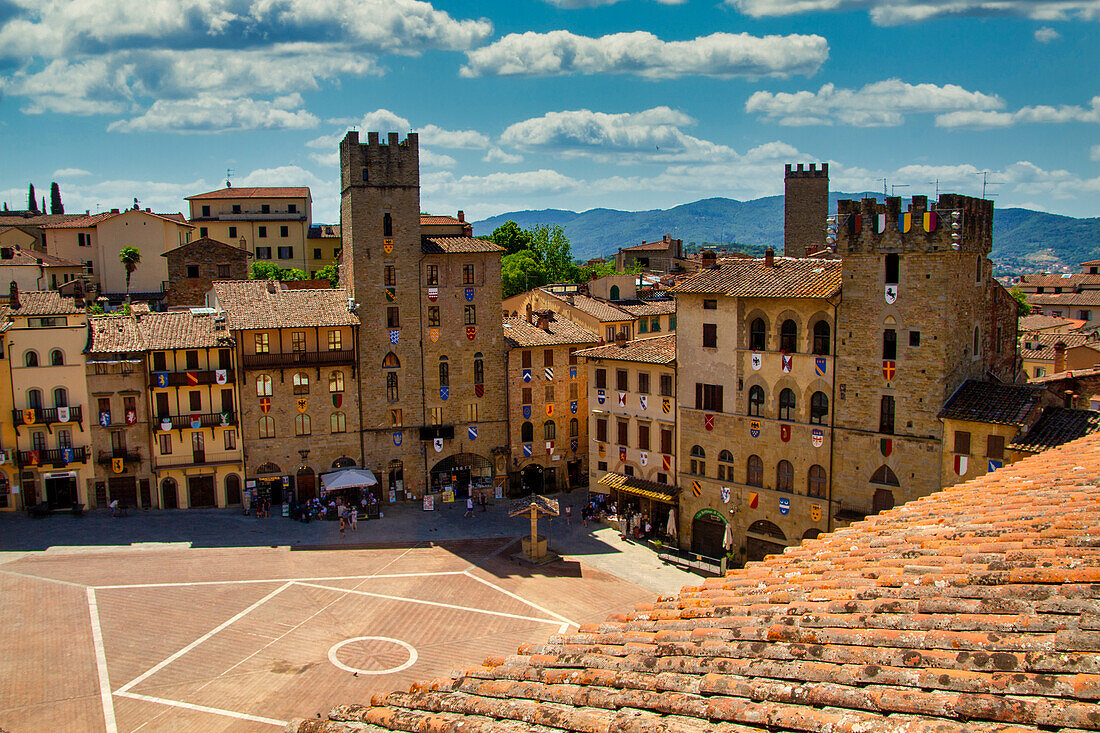 Aerial view of medieval buildings in License image 13709828