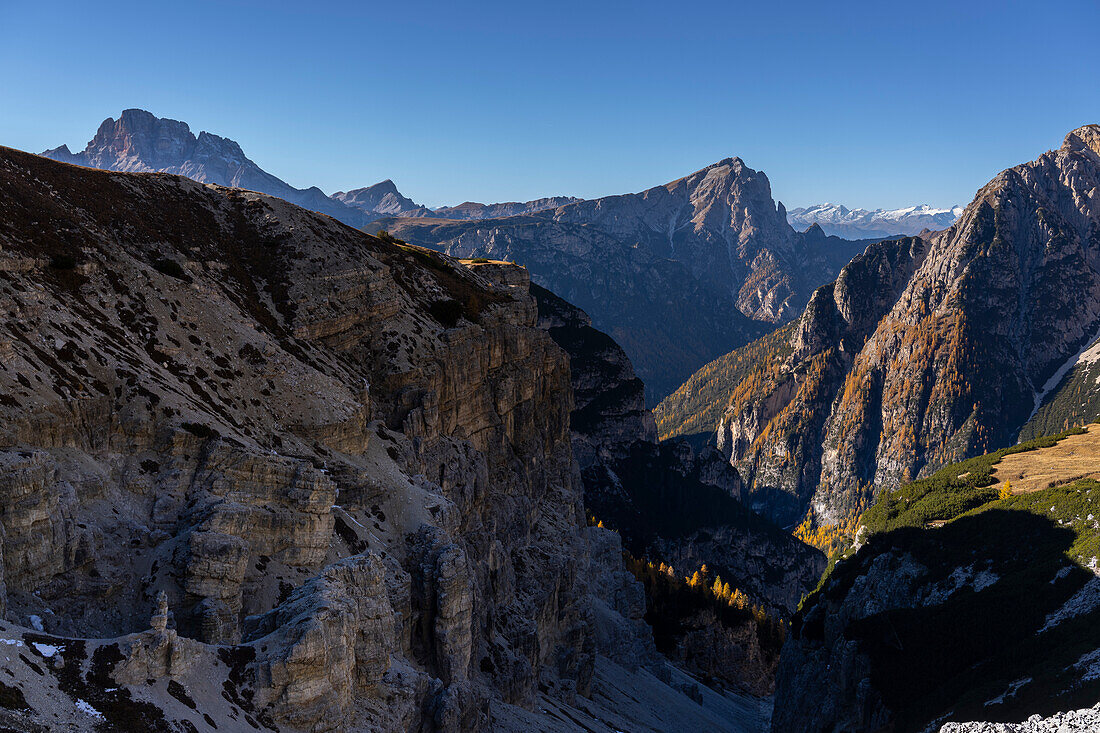 Drei Zinnen, view from the trail, Dolomites, Veneto, Italy, Europe