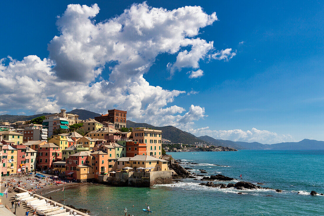 The typical Boccadasse neighborhood, Genoa, Liguria, Italy, Europe