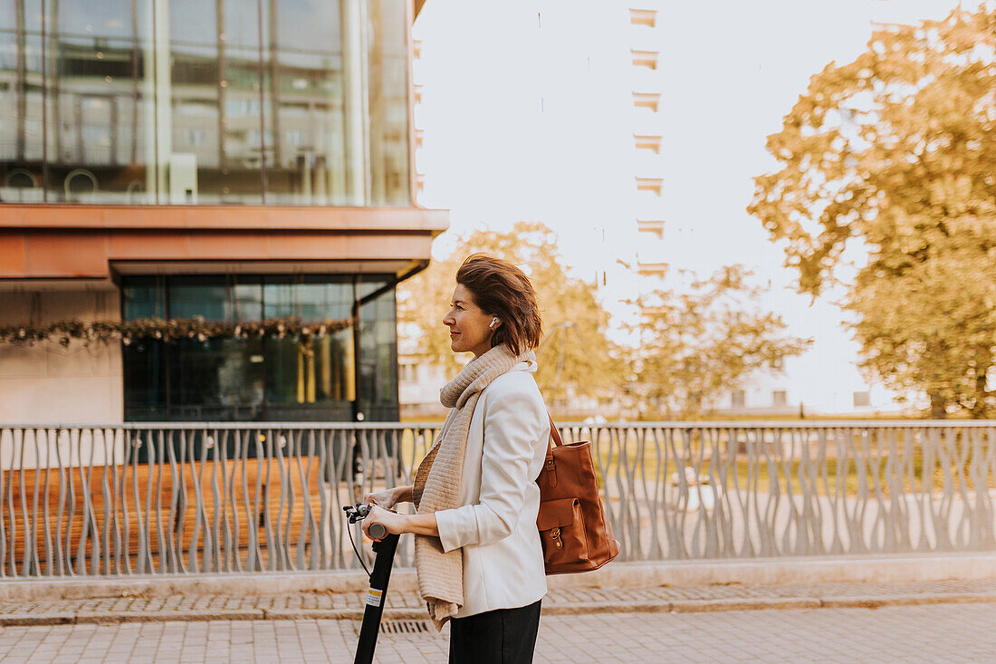 Woman on scooter