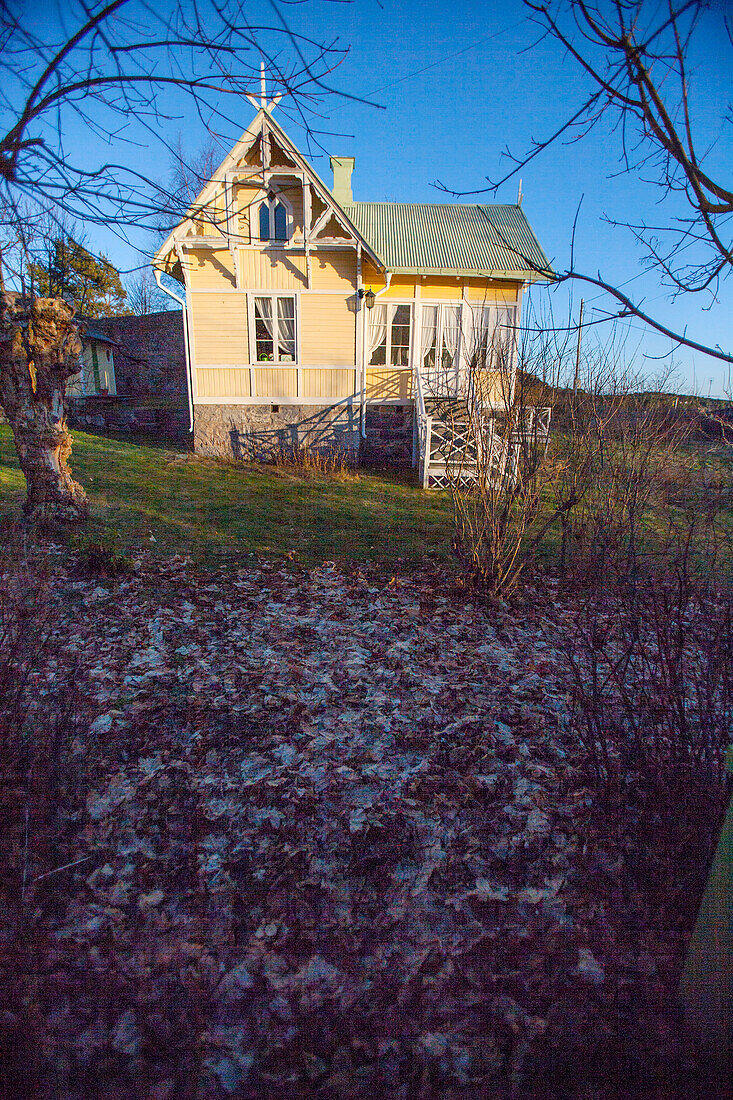 Yellow wooden house