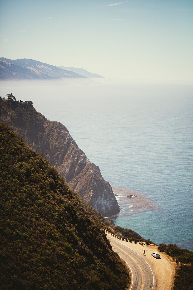 Coastal road, high angle view