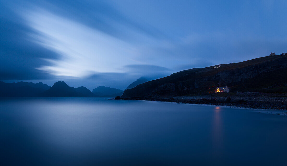 Rocky coast at dusk