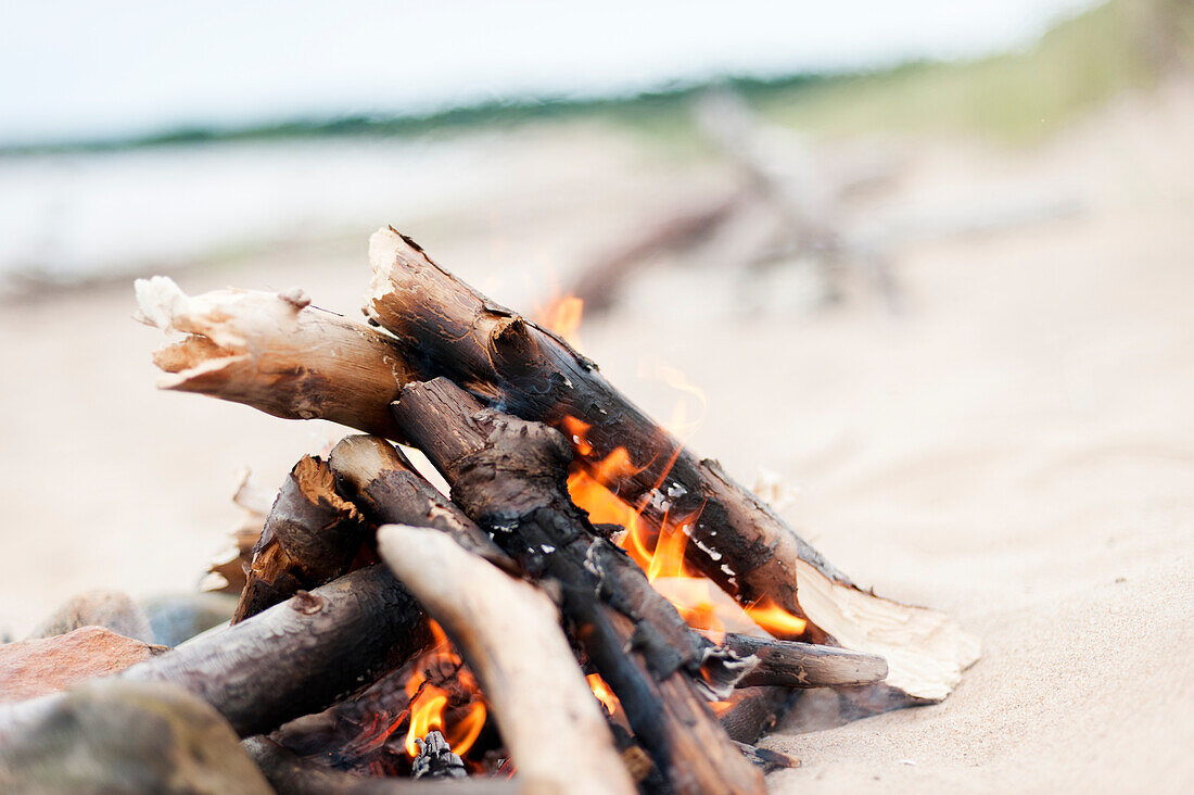 Campfire on beach