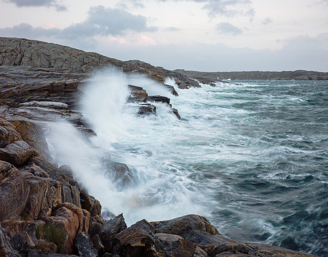 Rocky coast at dusk