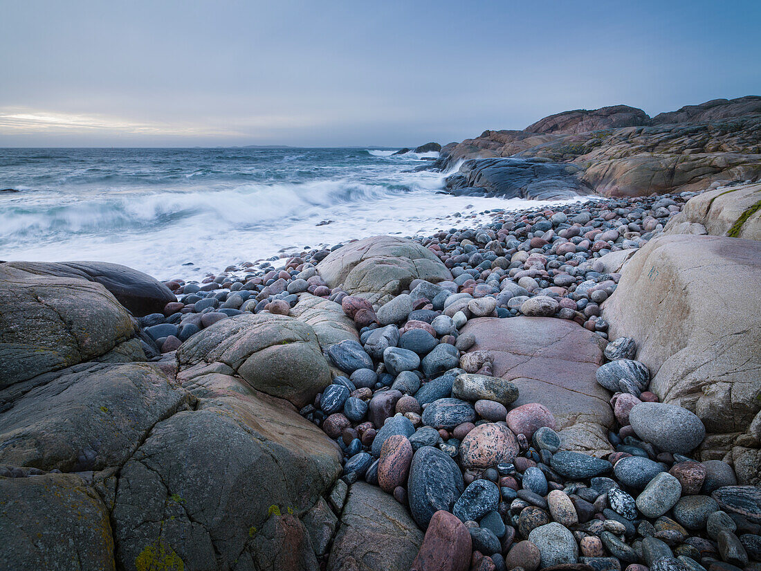 Rocky coast at dusk