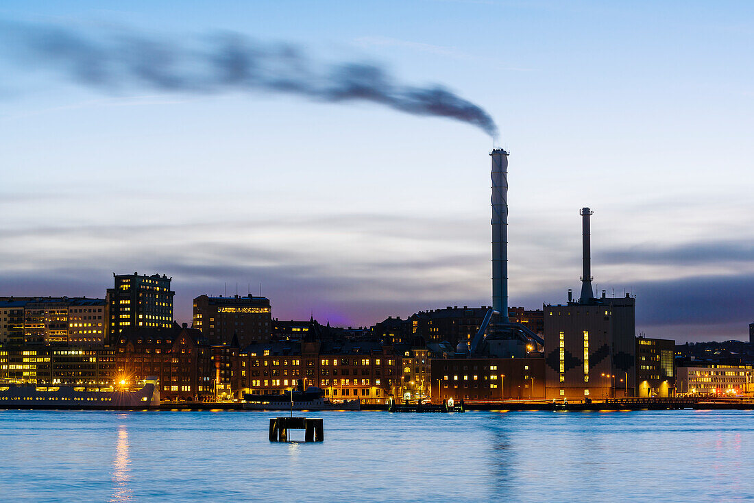 Industrial buildings at water