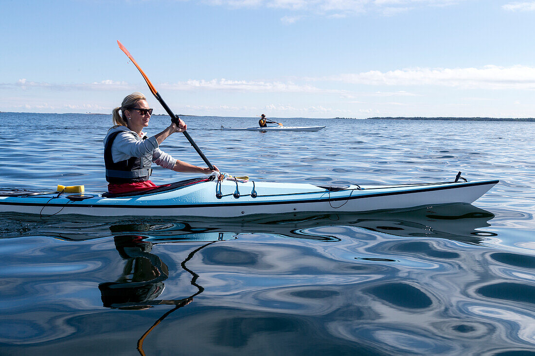 Woman kayaking