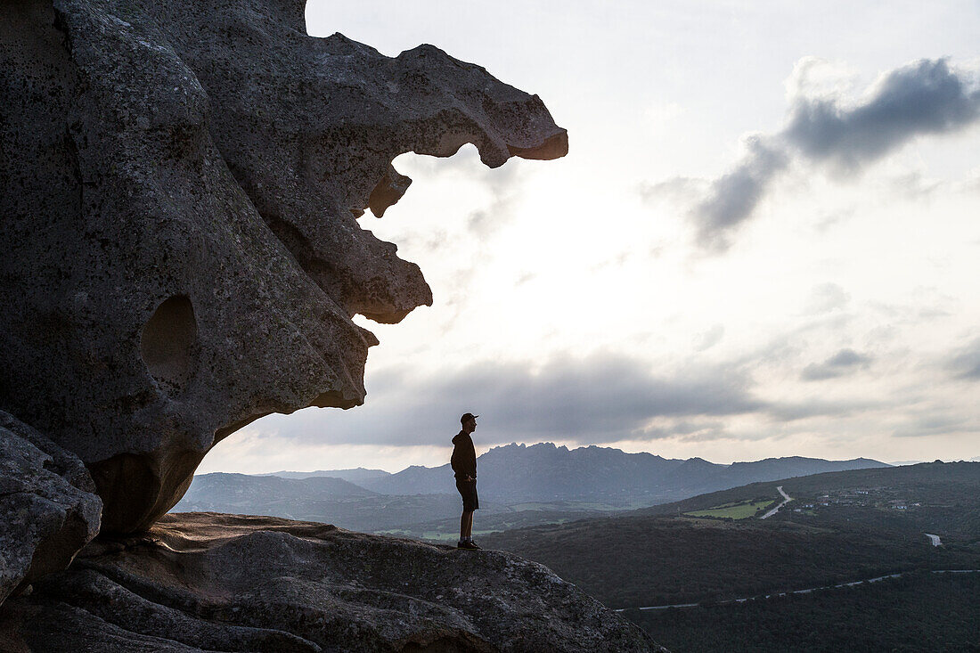 Hiker looking at view