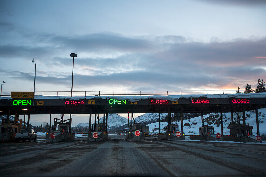 Toll collection area on highway