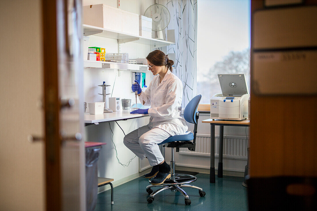 Technician doing research in laboratory