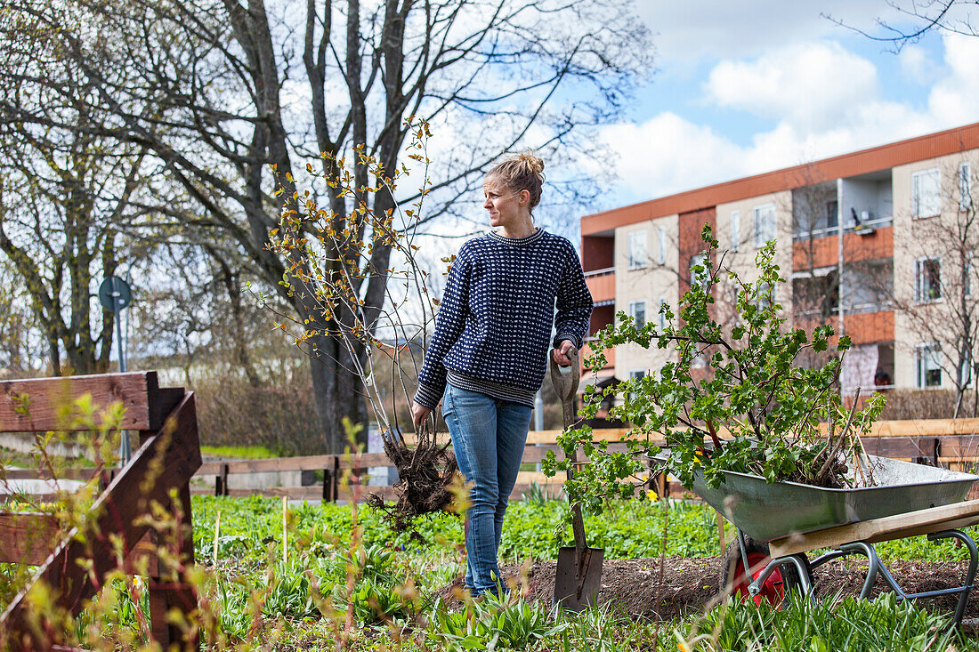 Frau bei der Gartenarbeit