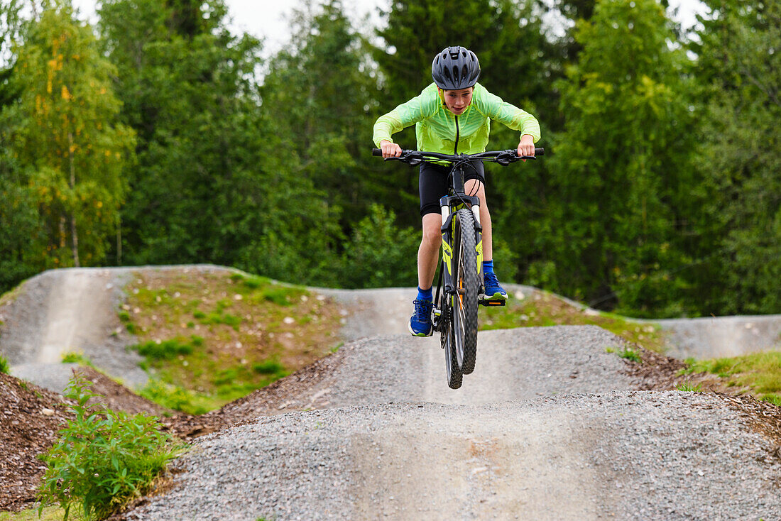 Boy cycling