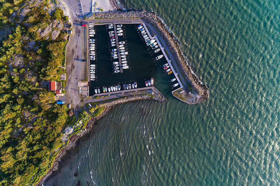 Aerial view of marina