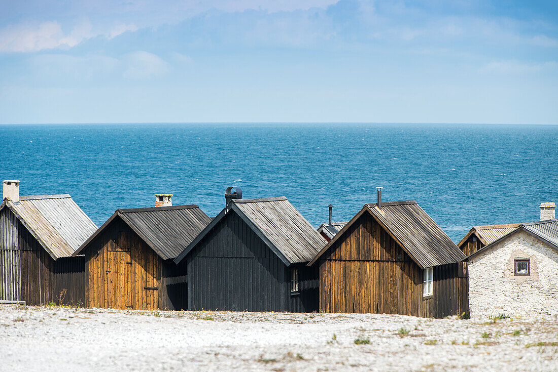 Wooden houses at sea