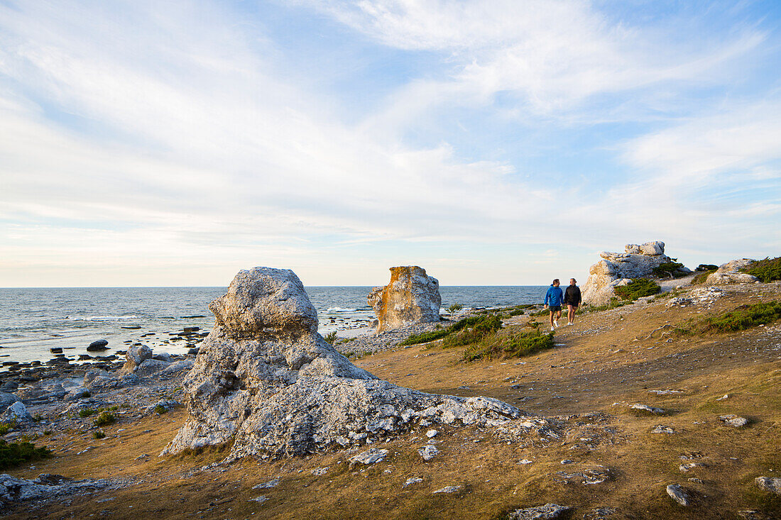 Couple walking at seaside