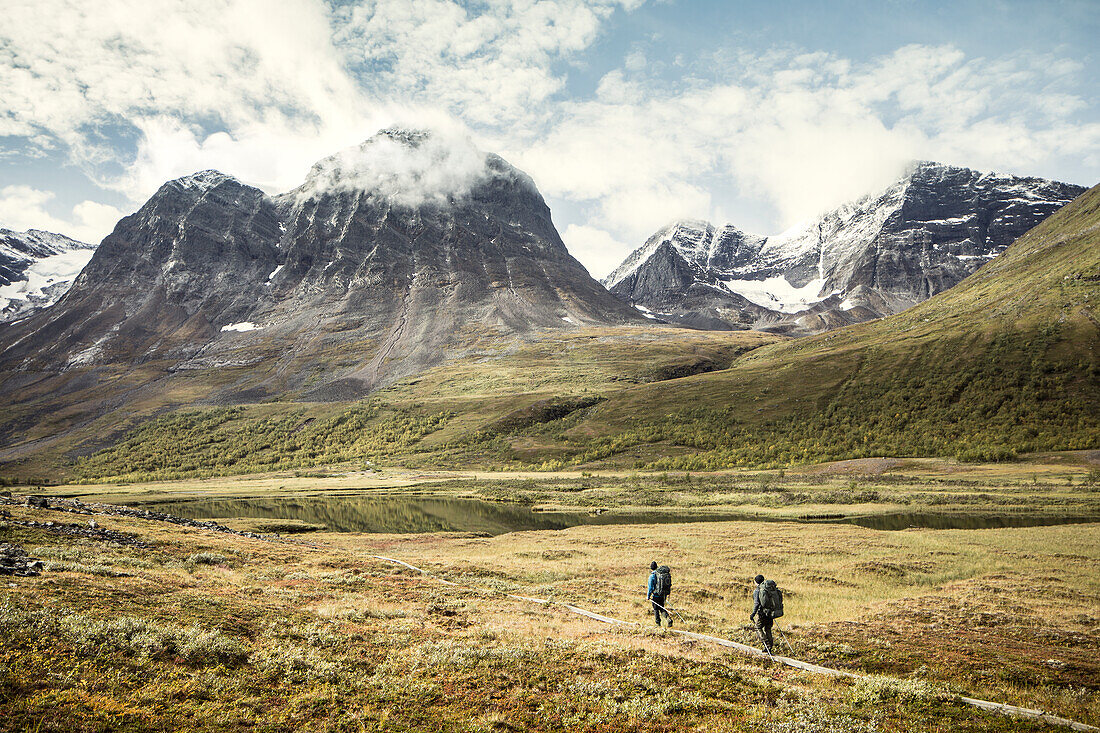 Hikers in mountains