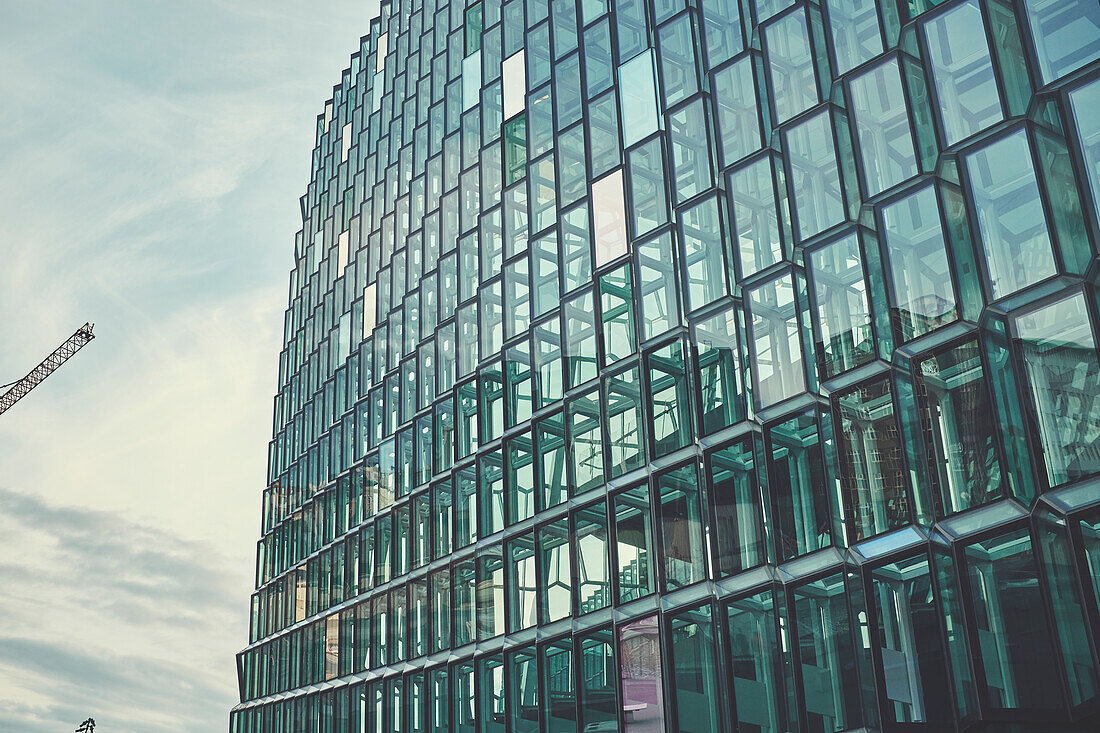 Glass facade of office building