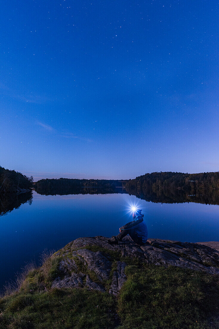 Person looking at lake