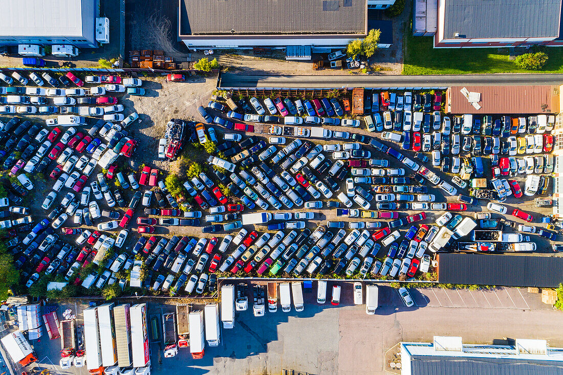 Crowded parking space