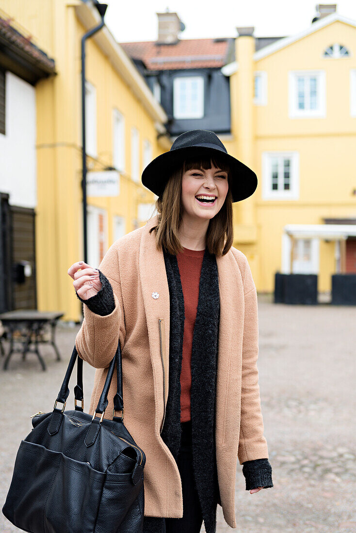 Elegant woman laughing