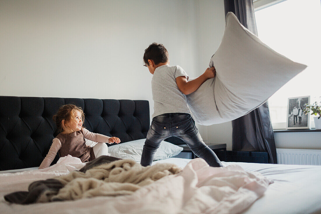 Kids playing in bedroom