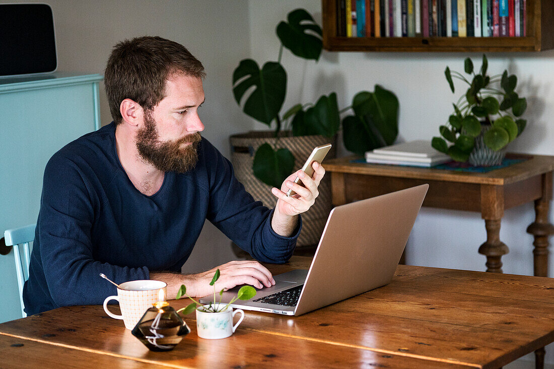 Man working at home