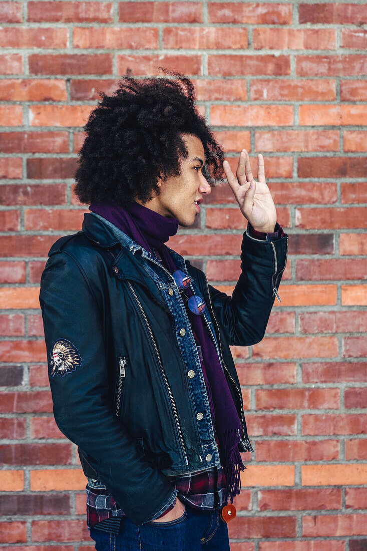 Young man looking away