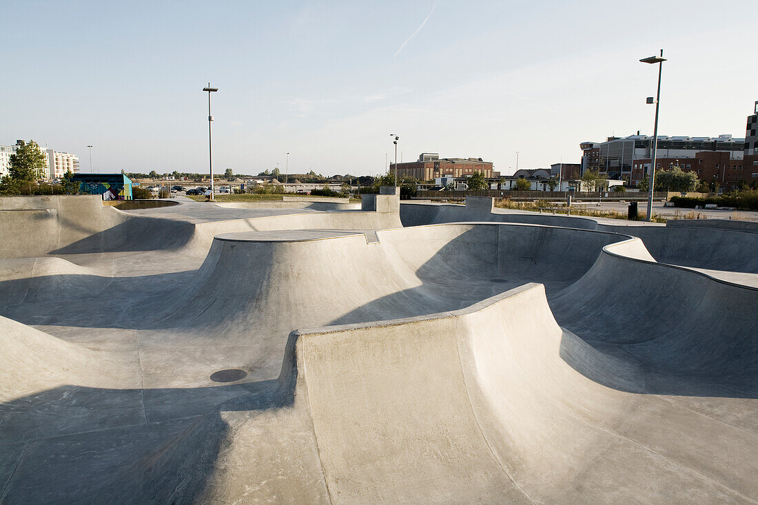 Empty skateboard park