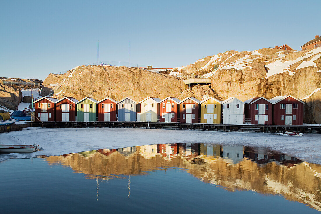 Boat houses at sea