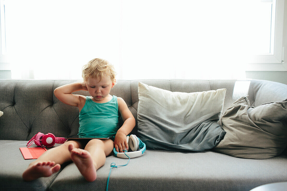 Boy on sofa