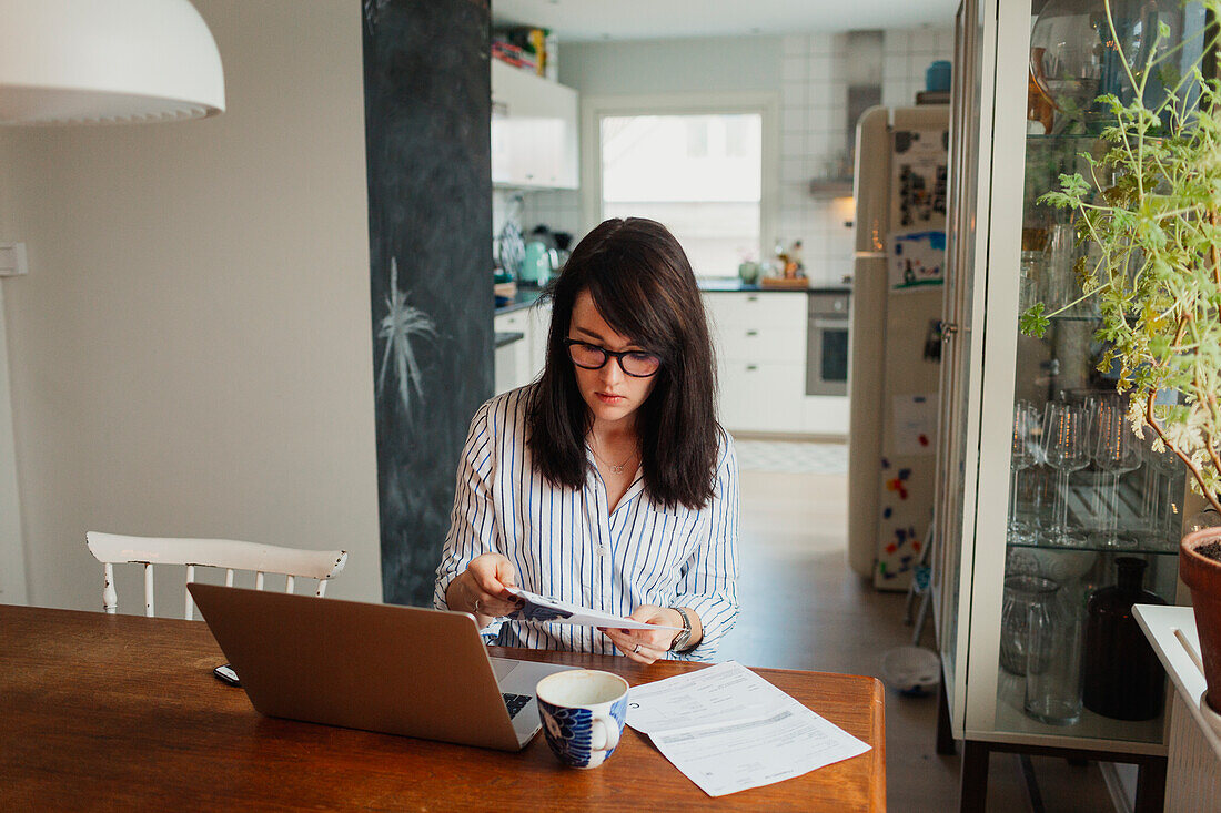 Woman using laptop