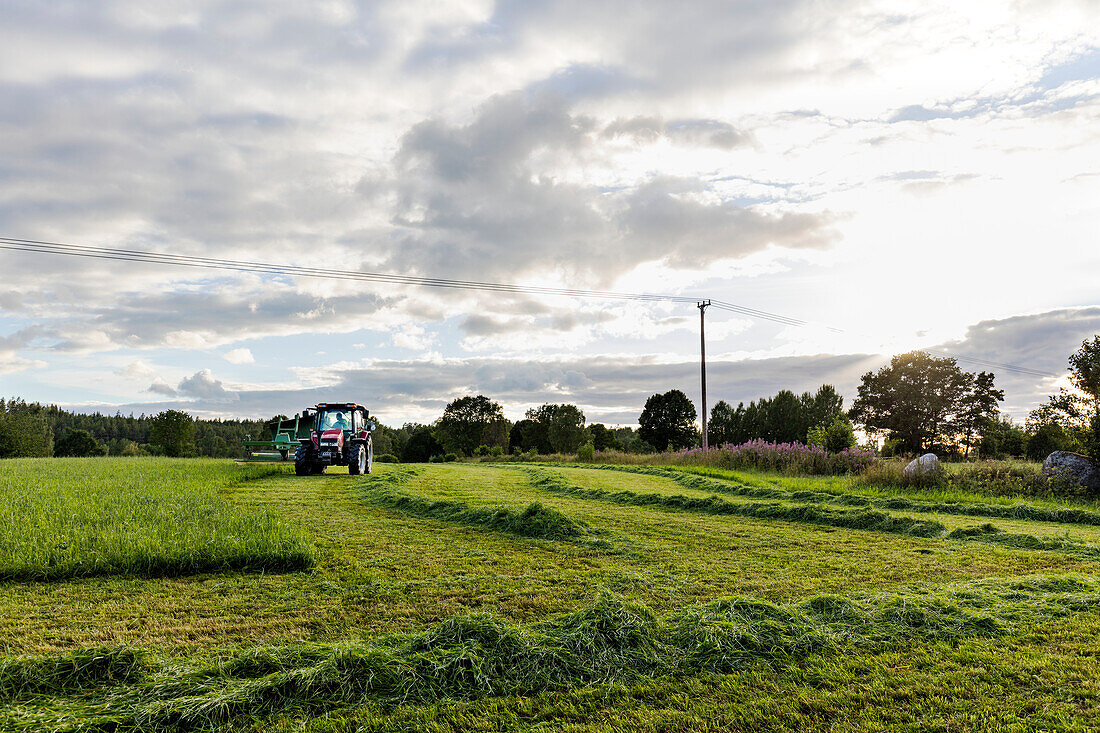 Tractor on field