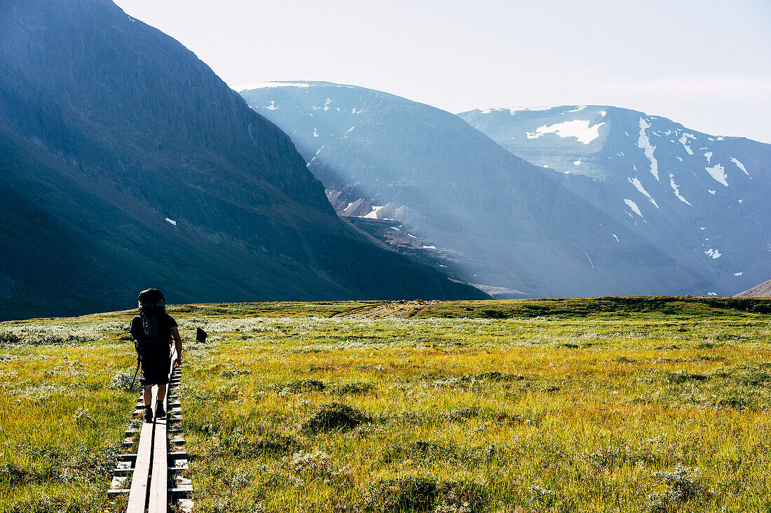 Hiker in mountains