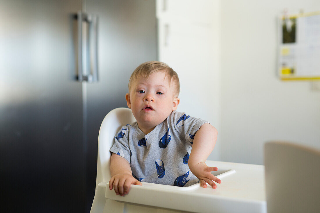 Boy looking at camera