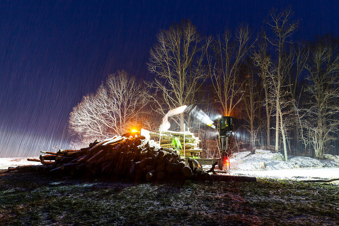 Forest machine at work