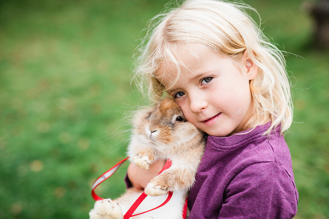 Girl with rabbit