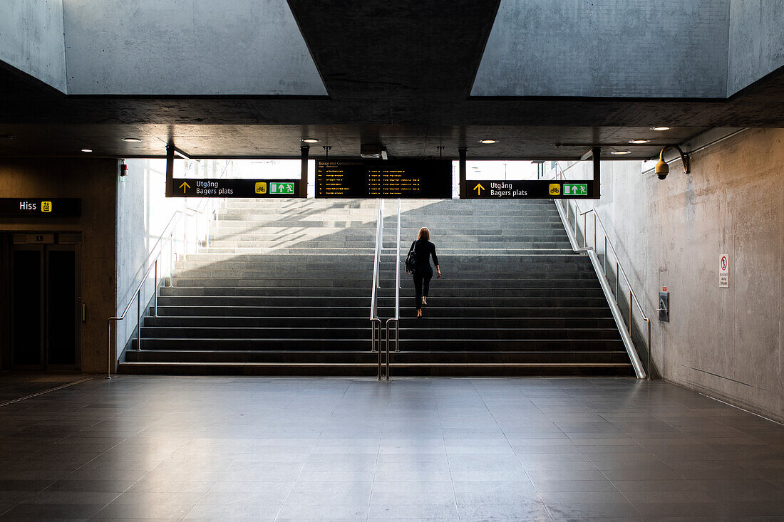 Stairs in underground tunnel