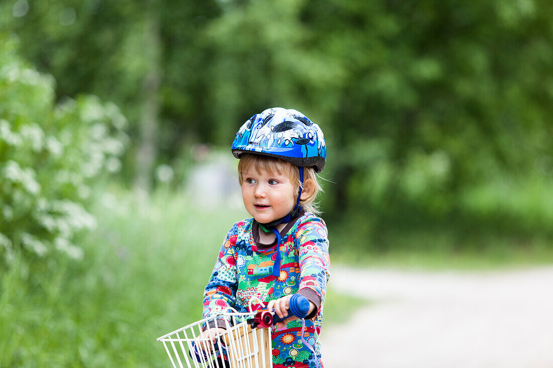 Boy on bicycle