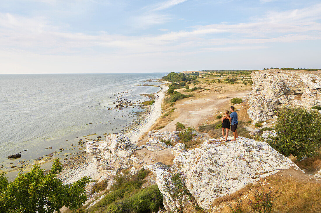 Couple looking at sea