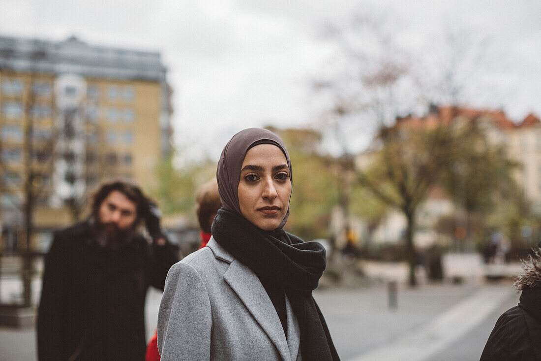 Woman looking at camera