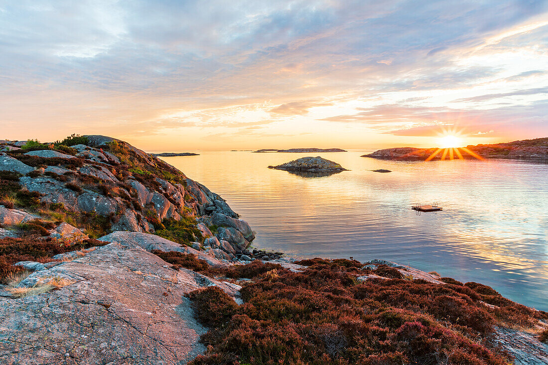 Rocky coast at sunset