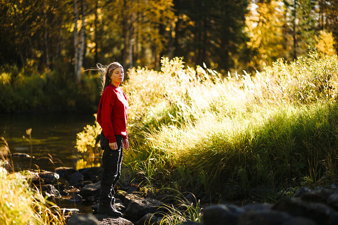 Woman in forest