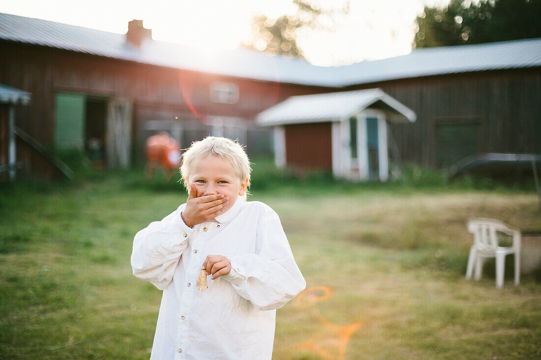 Smiling boy looking at camera