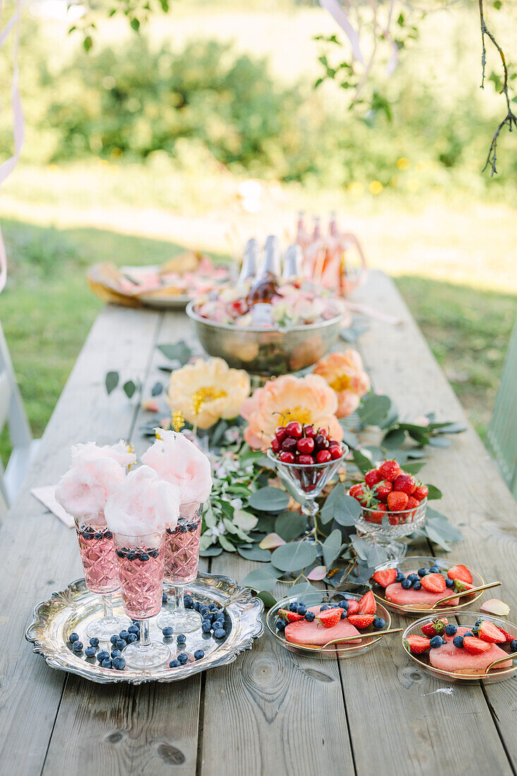 Table set for party in garden