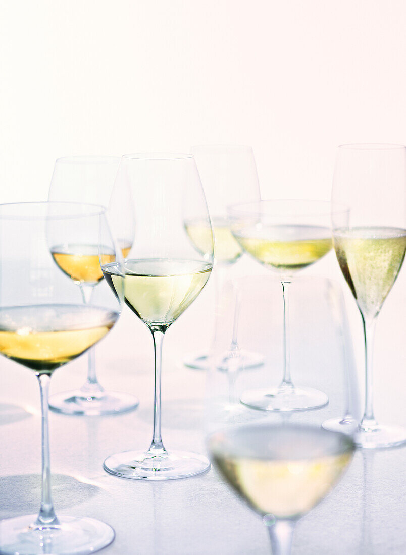 Wineglasses on white background